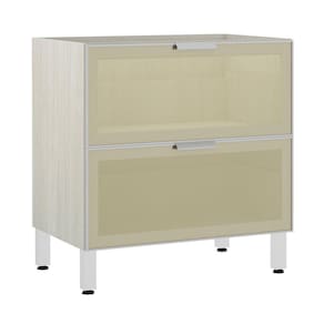 Balcão de Cozinha sem Tampo 80cm Misto 1 Porta Alumínio/Vidro Reflecta Bronze 1 Gavetão Lis Luciane