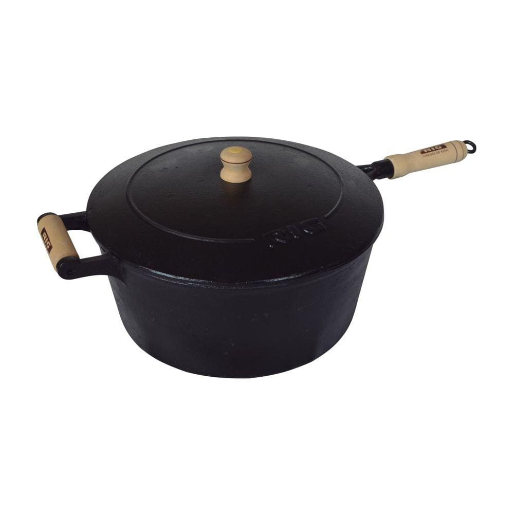 Caçarola de Ferro Com Cabo e Tampa de  Ferro - 4,8 Lt