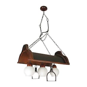 Lustre Sela de Cavalo Envelhecido 3 Lâmpadas 933E - Luminárias Müller