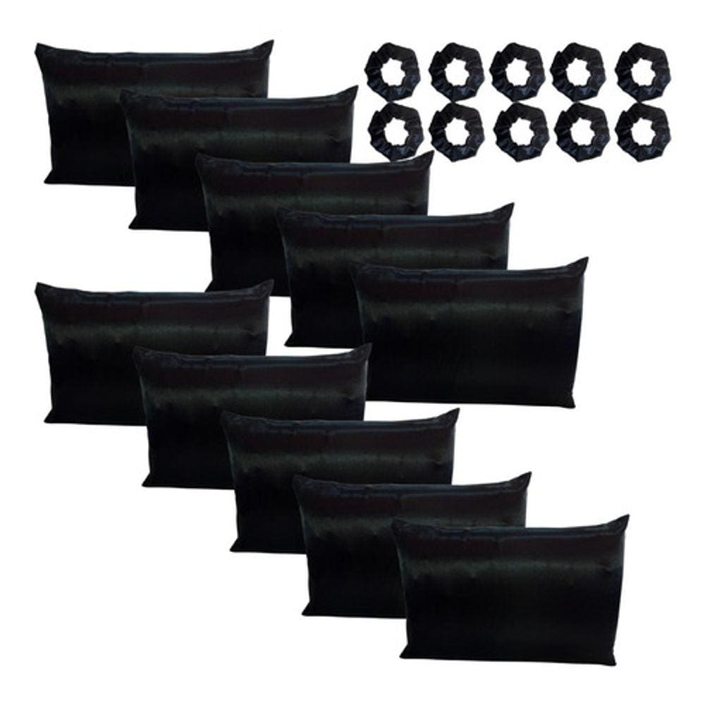 Fronhas Atacado Cetim Anti Frizz 10 Unidades + 10 Xuxinhas