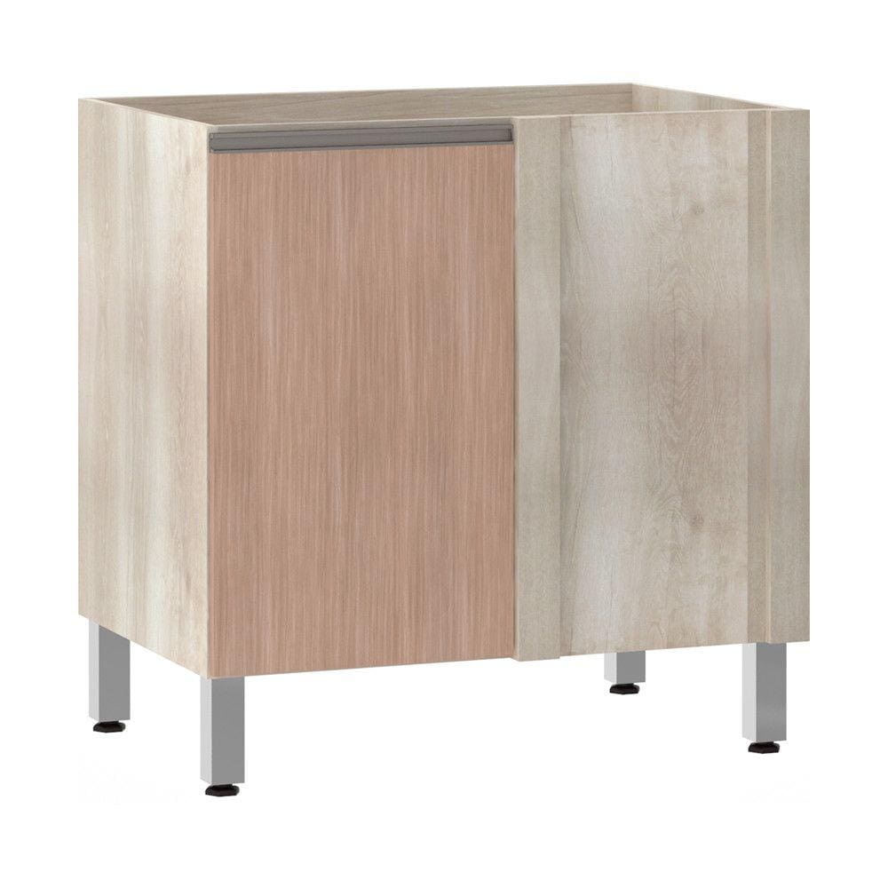 Balcão de Cozinha sem Tampo Canto Reto Luciane 80cm 1 Porta Luci Luciane Móveis