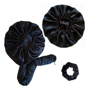 Touca Seca Cabelo + Touca De Cetim Ajustavel +xuxinha Frufru
