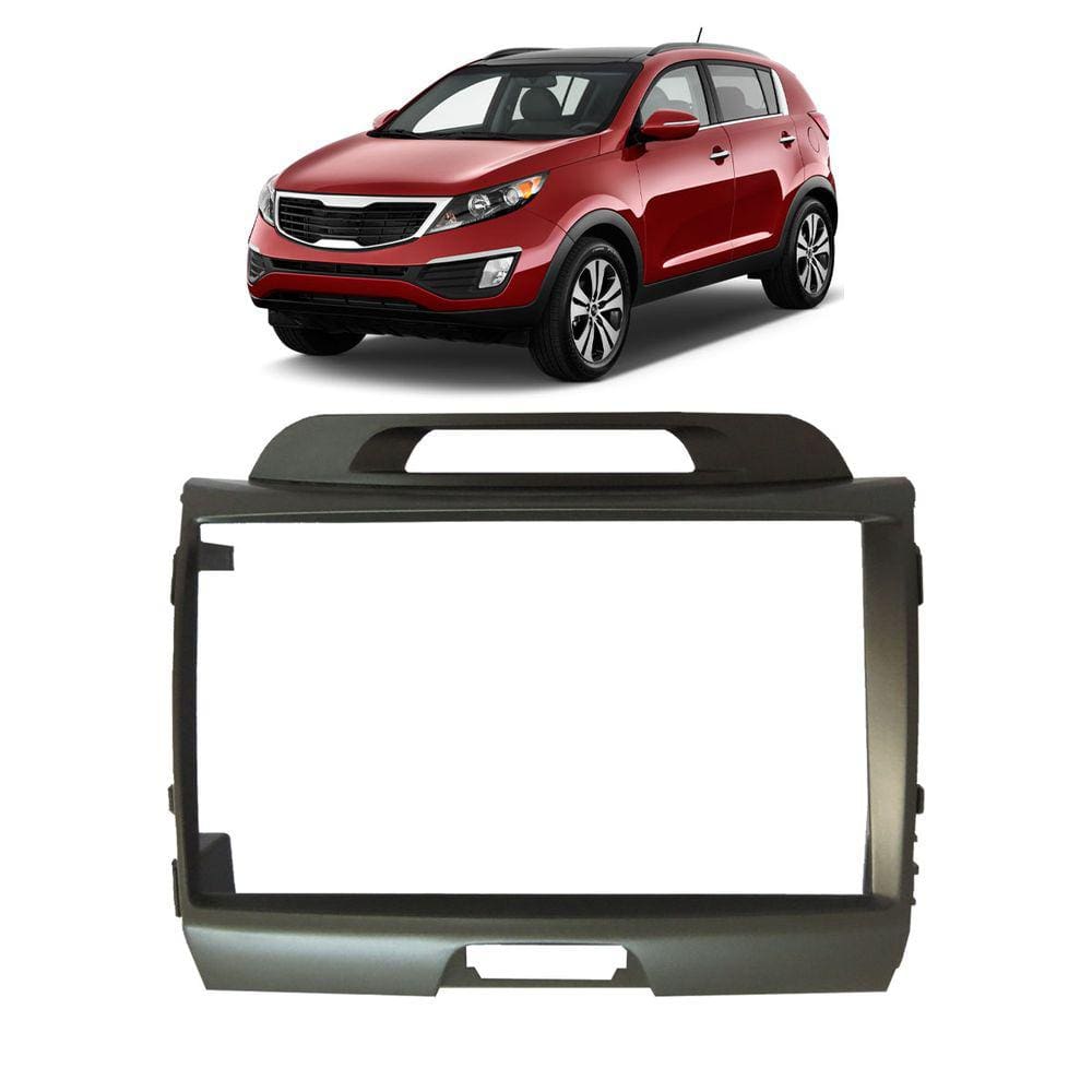 Moldura 2 Din Kia Sportage 9&quot; 2010 até 2016 - Grafite