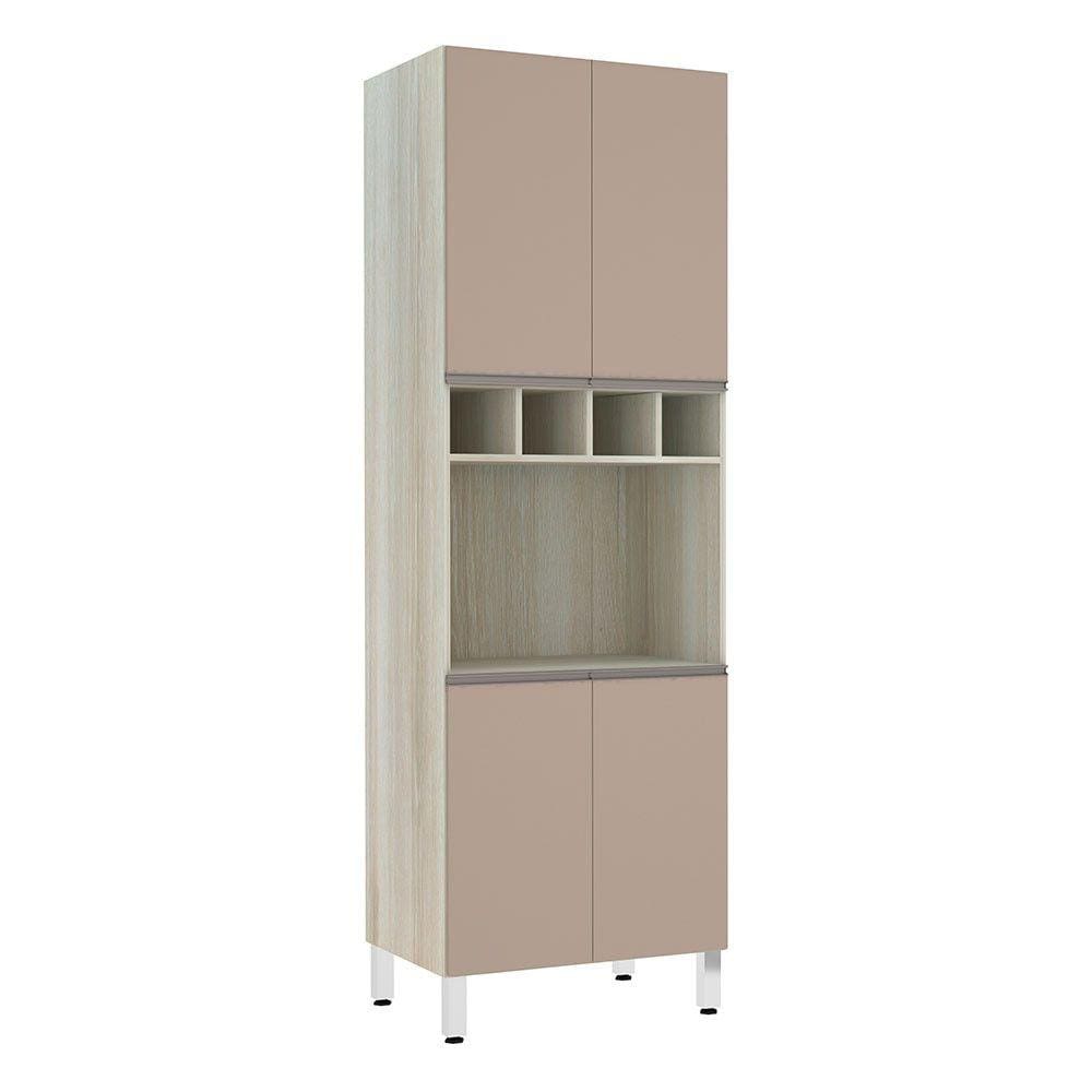 Paneleiro com Nicho de Microondas Luciane 70cm 4 Portas e 1 Nicho Luci
