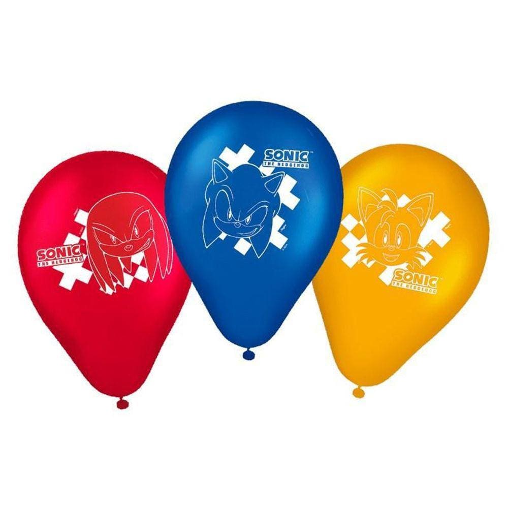 Balão Bexiga Temática 9 Sonic 25 Unidades Ultra Resistente