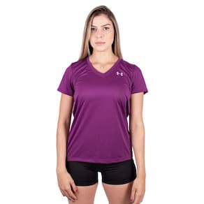 Camiseta Under Armour Tech V Neck Feminina Roxa