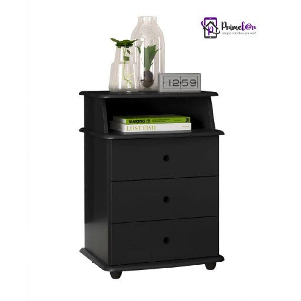 Mesa De Cabeceira Com 3 Gaveta E Nicho Luxo