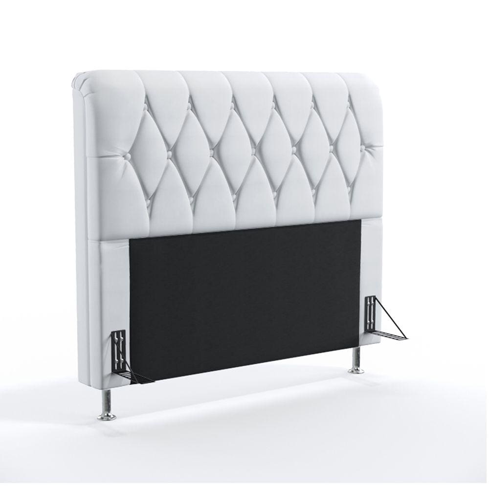 Cabeceira Sirius 160 para Cama Queen Couro Branco Aradecor