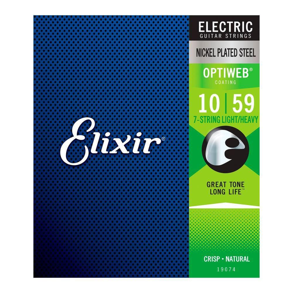 Encordoamento Guitarra 7 Cordas 010 Elixir Optiweb