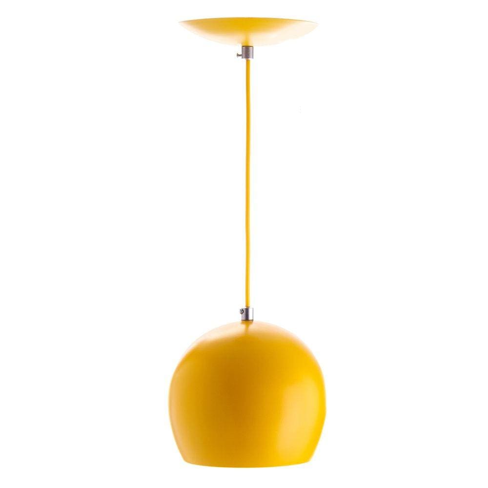 Pendente Bola Pequena Amarelo Sala Cozinha Quarto