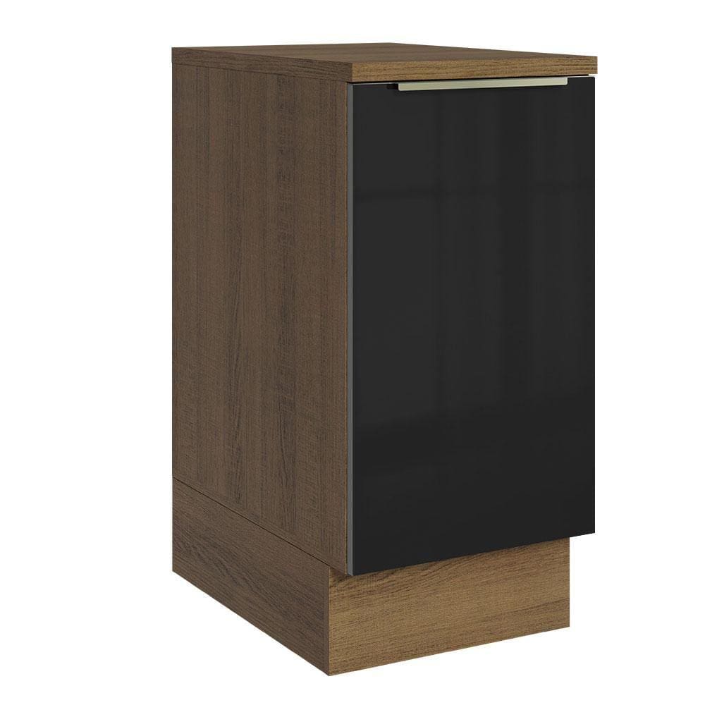 Balcão 40 cm 1 Porta Rustic/Preto Lux Madesa