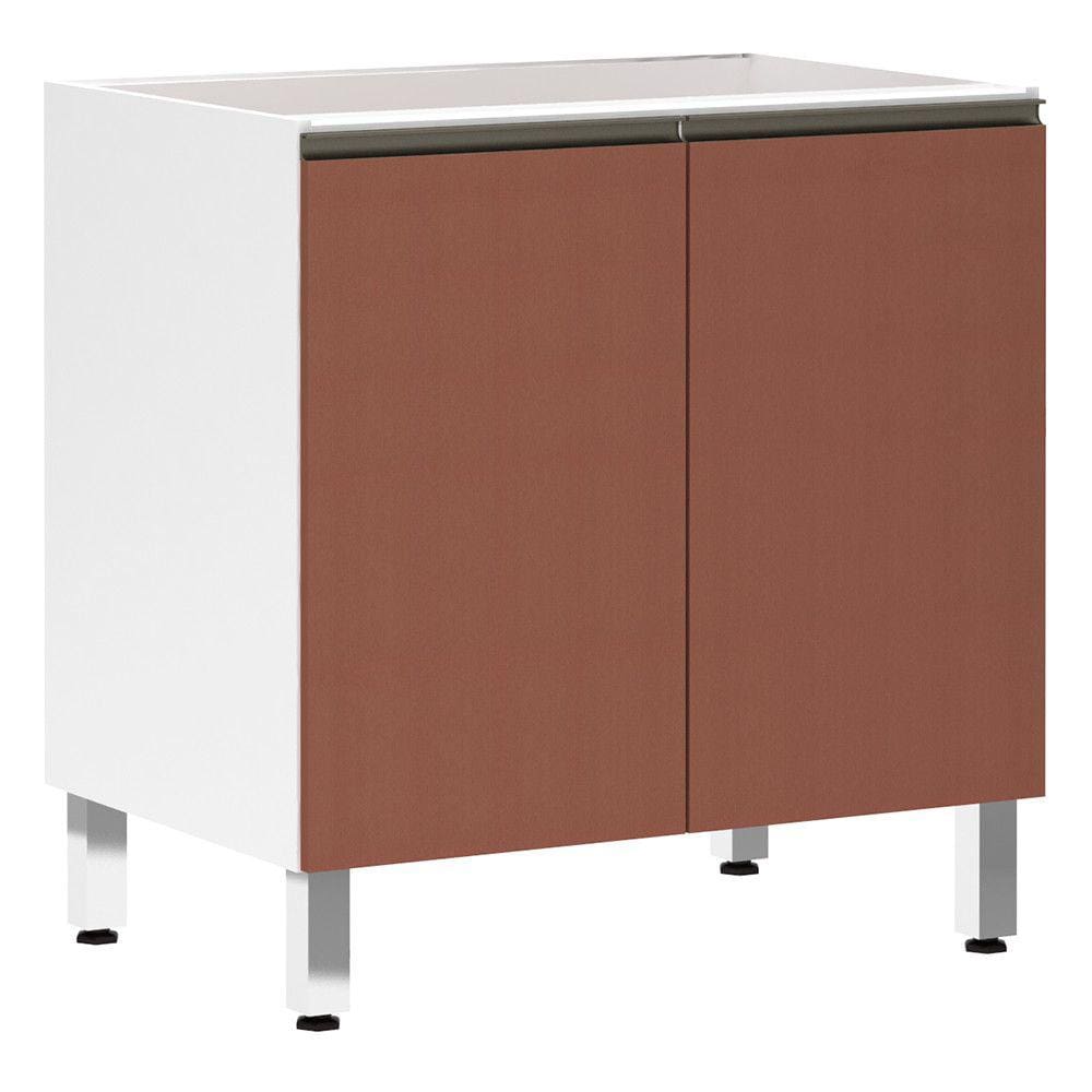 Balcão de Cozinha sem Tampo 80cm 2 Portas Pérola Luciane Móveis