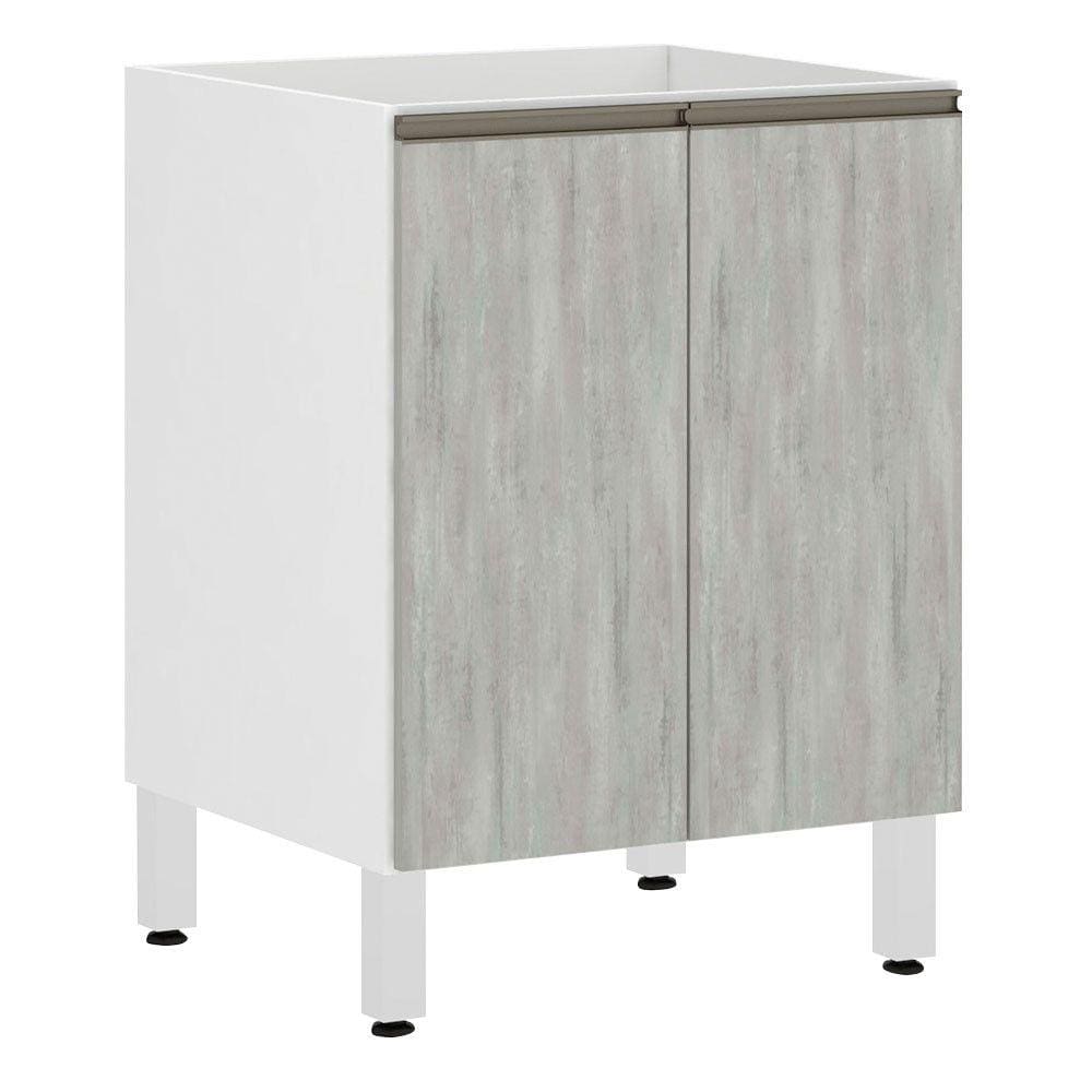 Balcão de Cozinha sem Tampo 60cm 2 Portas Pérola Luciane Móveis