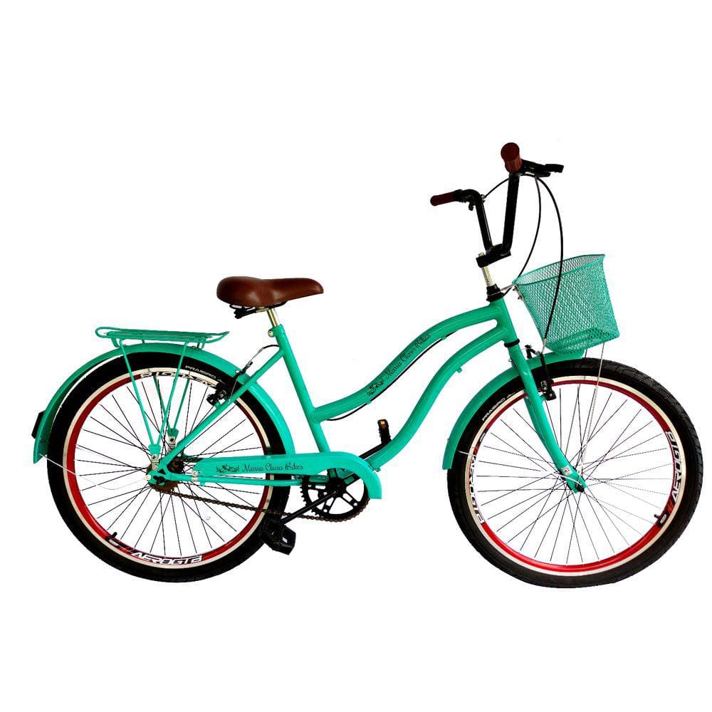 Bicicleta feminina adulto aro 26 com cestinha sem marchas vd