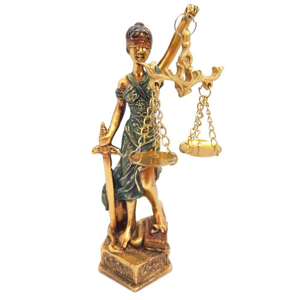 Estátua Dama Da Justiça Têmis Deusa 15 cm Símbolo Do Direito