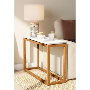Mesa de Apoio Supreme Tebarrot Branco/Amêndoa
