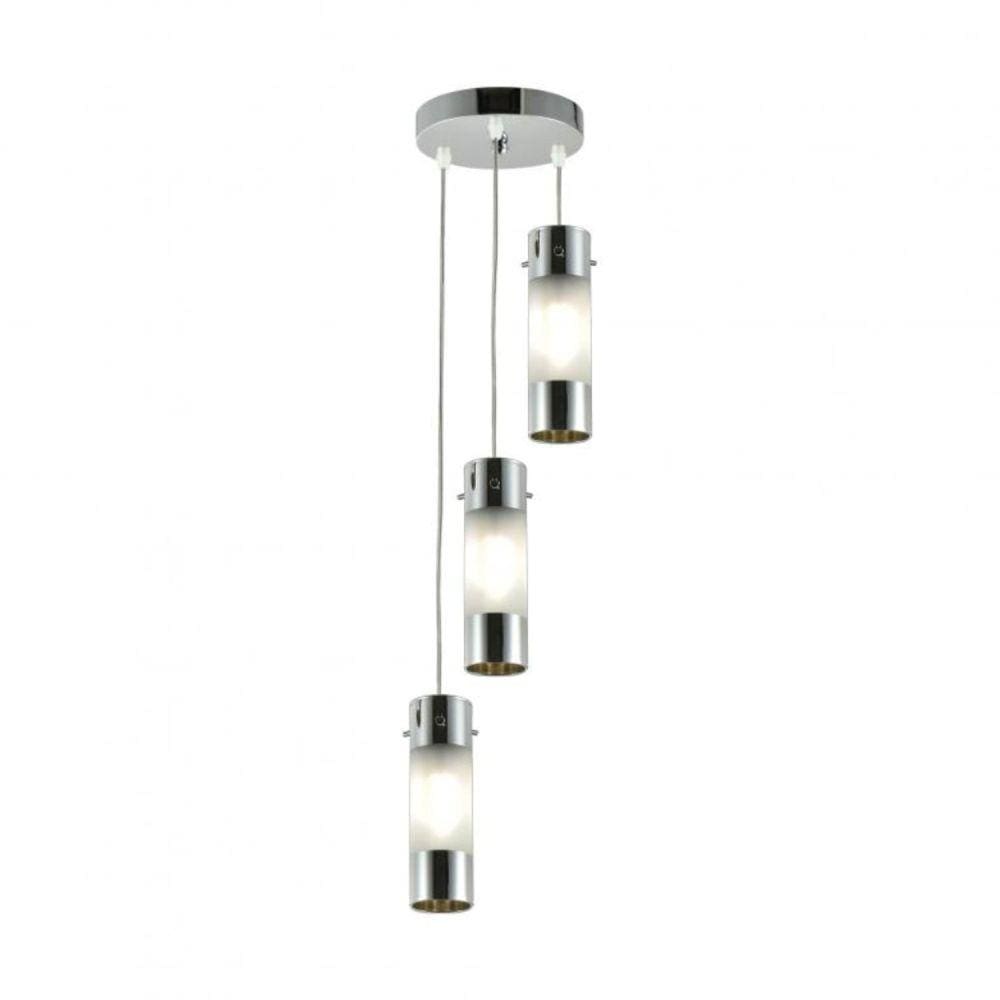 Pendente 1/2 Cromo 15x100cm 3 Luzes Lâmpada G9 Não Inclusas Elegance AXEL0503PDCR Bronzearte Cromo