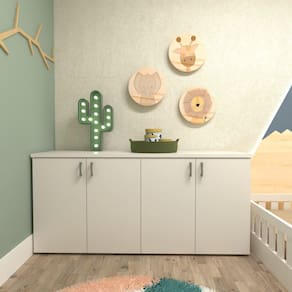 Armário Duplo Baixo Infantil Corp Bramov Móveis Branco