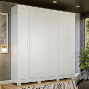 Guarda Roupa Infantil 6 Portas 4 Gavetas Flórida Tigus Branco