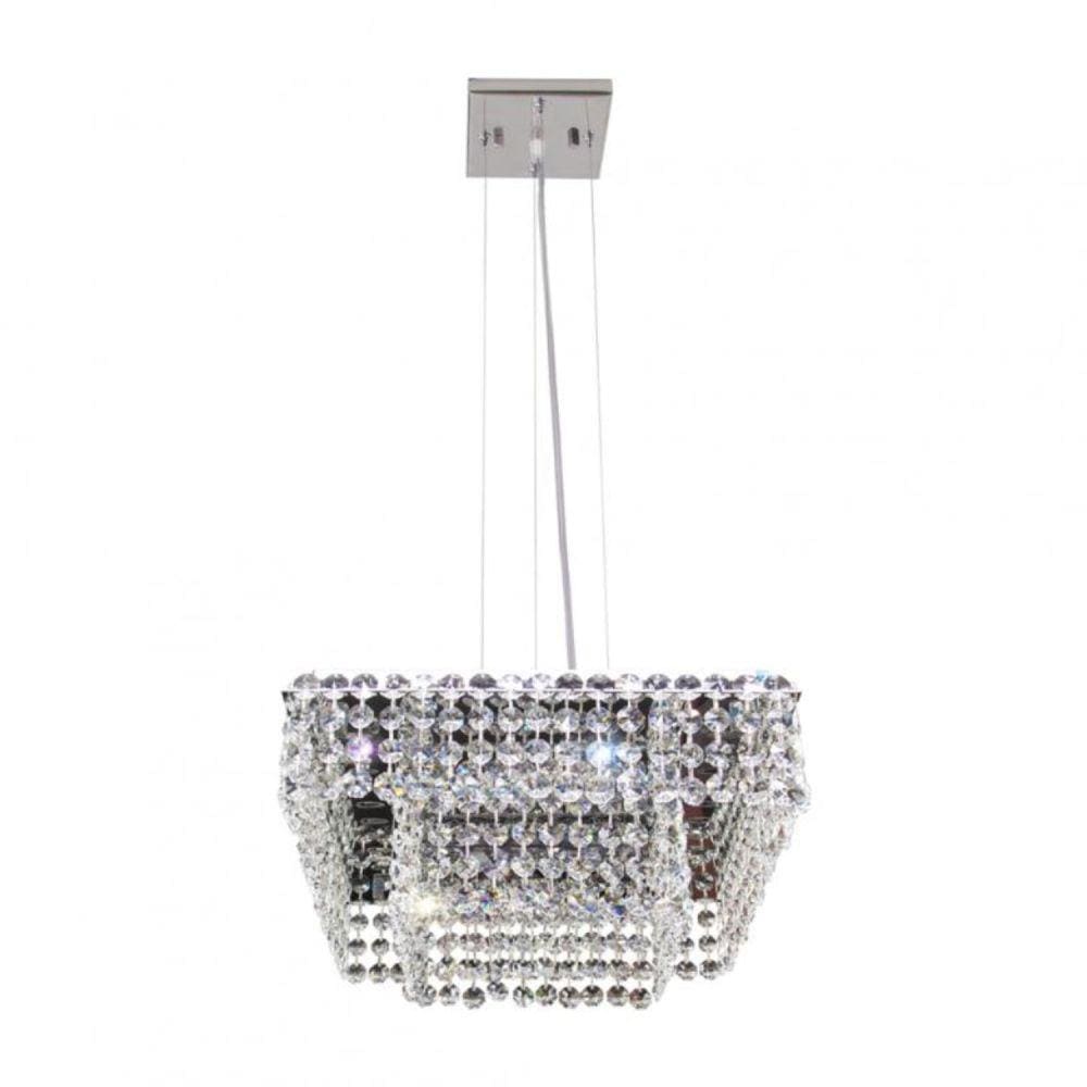 Pendente Cristal Quadrado 30x30x11cm 6 Luzes G9 Milano GPMI303006PDV2 Bronzearte