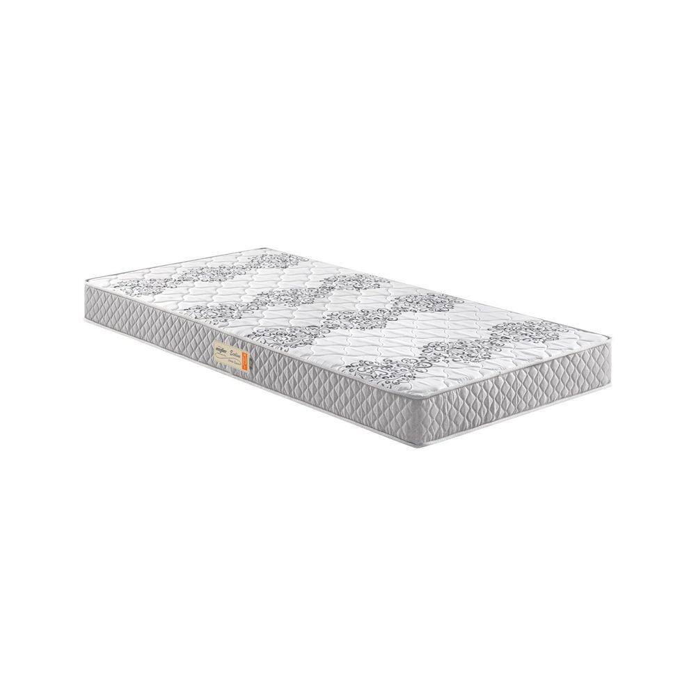 Colchão Solteiro Ecoline Espuma D45 Bordado 78x188x17cm Cinza/Branco