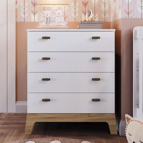 Cômoda Infantil Favo de Mel com 4 Gavetas - Branco