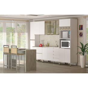 Cozinha Compacta Modulada 6 Peças sem Tampo de 120 Branco Vidro Reflecta Pérola Luciane Móveis