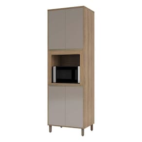 Paneleiro 70 cm Nicho para Microondas 4 Portas de abrir 2 Prateleiras Mel Luciane Móveis