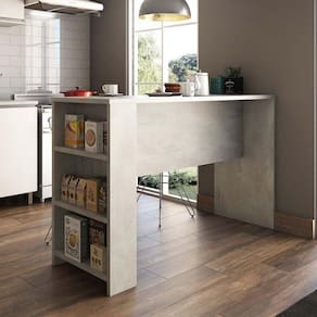 Bancada Mesa Gourmet para Cozinha 150cm X 97cm com 3 Prateleiras Suprema Luciane Móveis