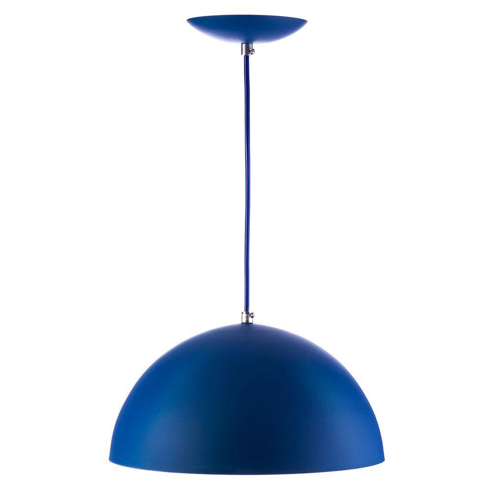 Pendente Meia Bola 30 Azul Sala Cozinha Churrasqueira