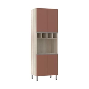 Paneleiro com Nicho de Microondas Luciane 70cm 4 Portas e 1 Nicho Luci