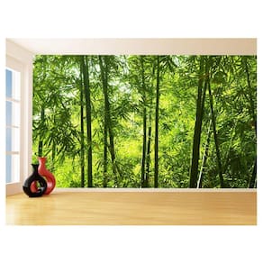 Papel De Parede Floresta Tropical Bambu Folha 3,5M Xna219