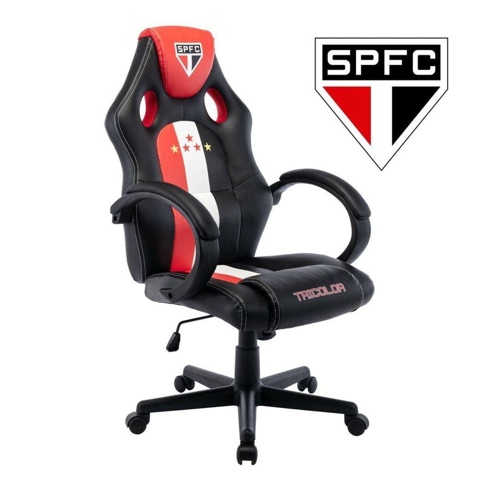 Cadeira Gamer San Paulo 3316 Espresso Móveis Preto/Vermelho