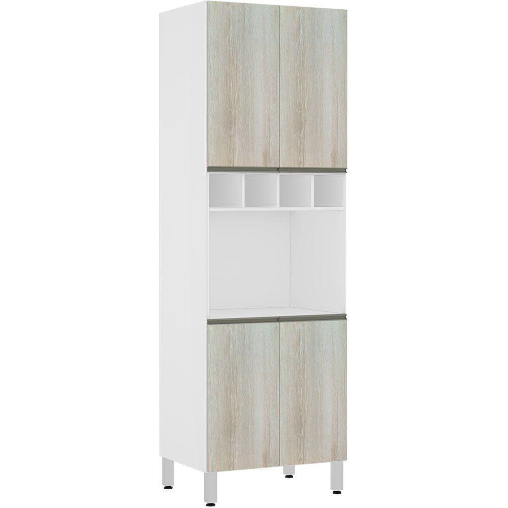 Paneleiro Perola 70 cm com Nicho Microondas 4 Portas mais 1 Nicho Luciane