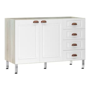 Balcão de Pia sem Tampo 120cm 2 Portas 4 Gavetas Agatha Luciane Móveis