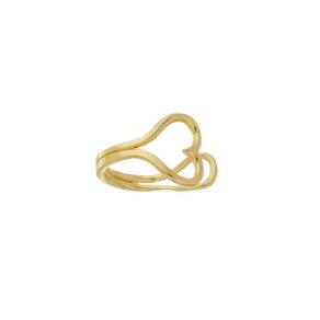 Piercing Fake Coração Vazado Banhado A Ouro 18K