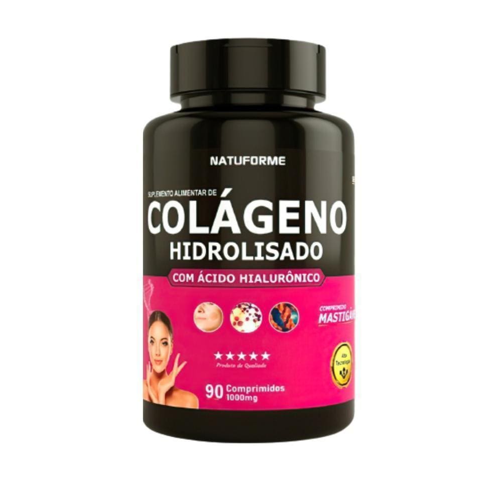 Colágeno Hidrolisado Com Ácido Hialurônico 90 Comprimidos