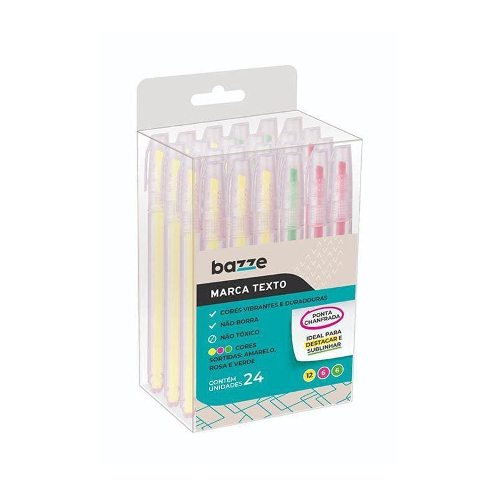 Marca Texto Fluorescente 3 Cores Bazze
