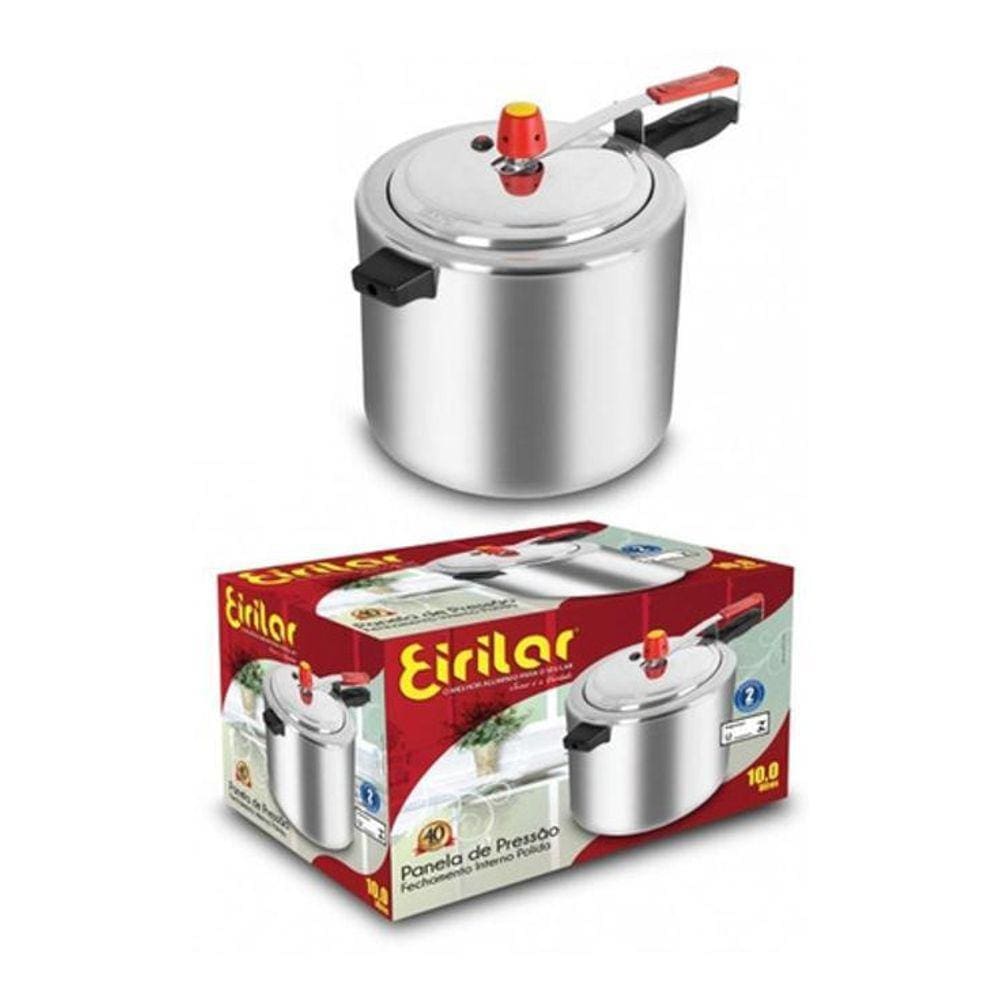 Panela De Pressao Polida 10 Litros Aluminio Eirilar 80 Kpa