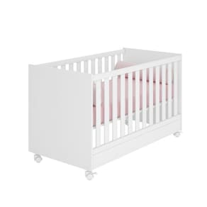 Berço Mini Cama Com Rodizio Brilhar Q01 Branco
