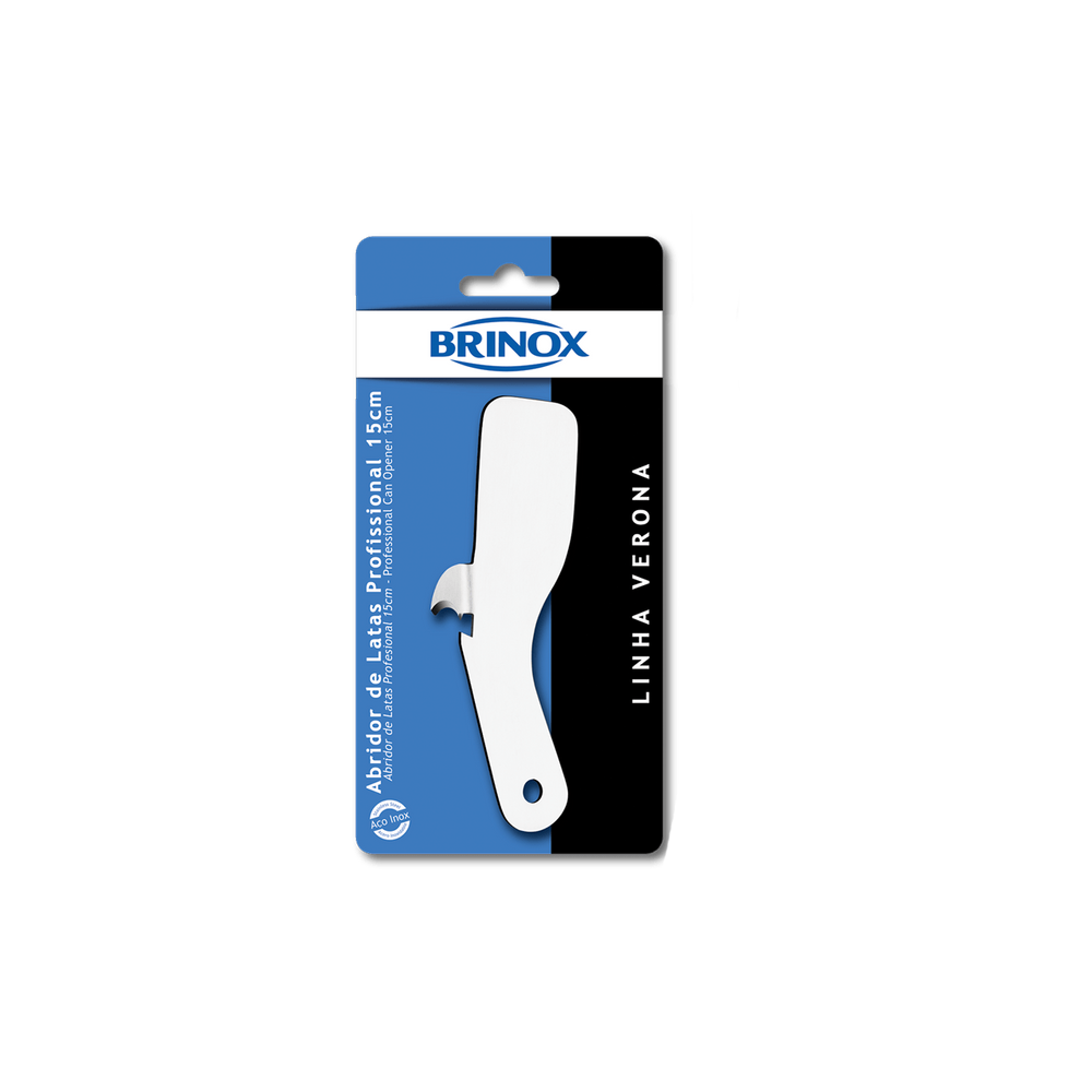 Abridor De Latas E Garrafas Brinox 15 cm Aço Inox