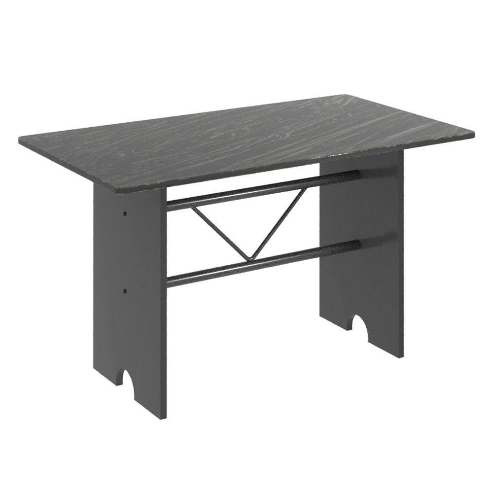Mesa para Cozinha 120x75cm Tampo Granito Soma Móveis Martelado Prata/Indiano