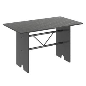 Mesa para Cozinha 120x75cm Tampo Granito Soma Móveis Martelado Prata/Indiano