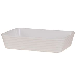 Travessa Retangular Branca Com Friso Le Chef 27,5X19X6Cm