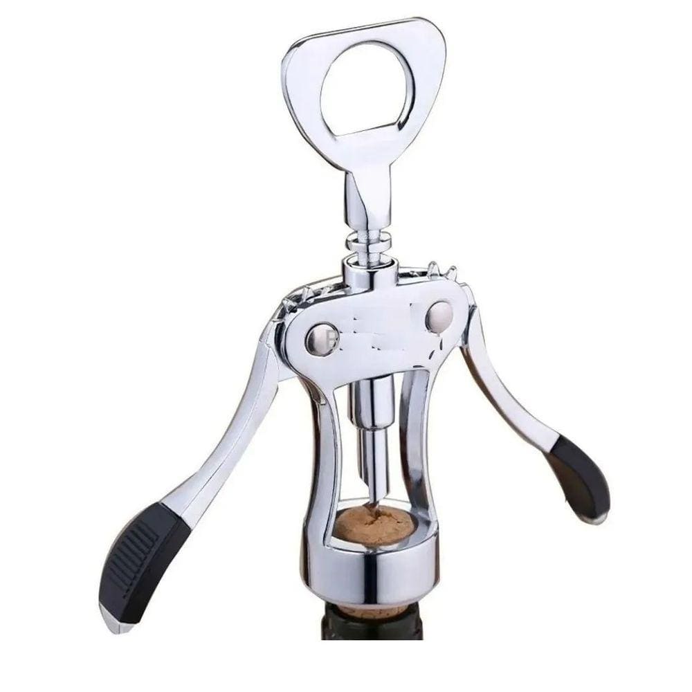 Saca Rolhas Abridor Garrafa Vinho Aço Inox Cozinha