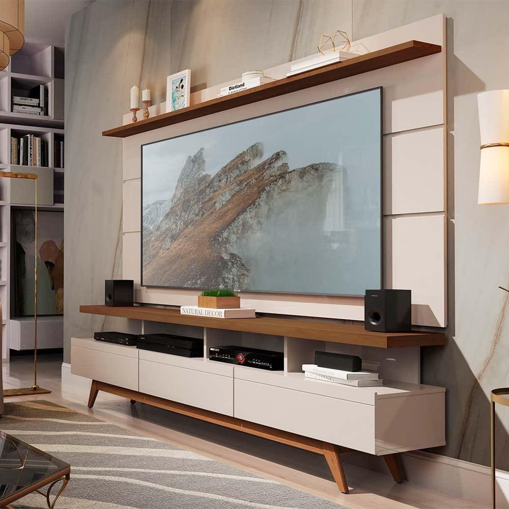 Home para TV 1.8 Polaris Off White Freijó