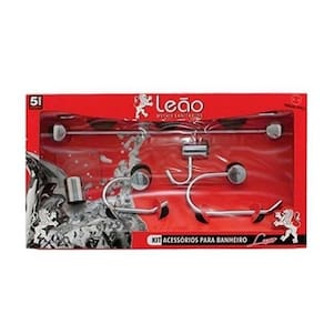 Leao Kit De Acessorios 16102 5 Peças Luxo Cromado