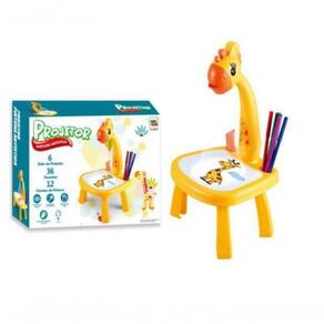 Brinquedo Mesa Mix Girafa Amarela Projetor Pintura Desenho