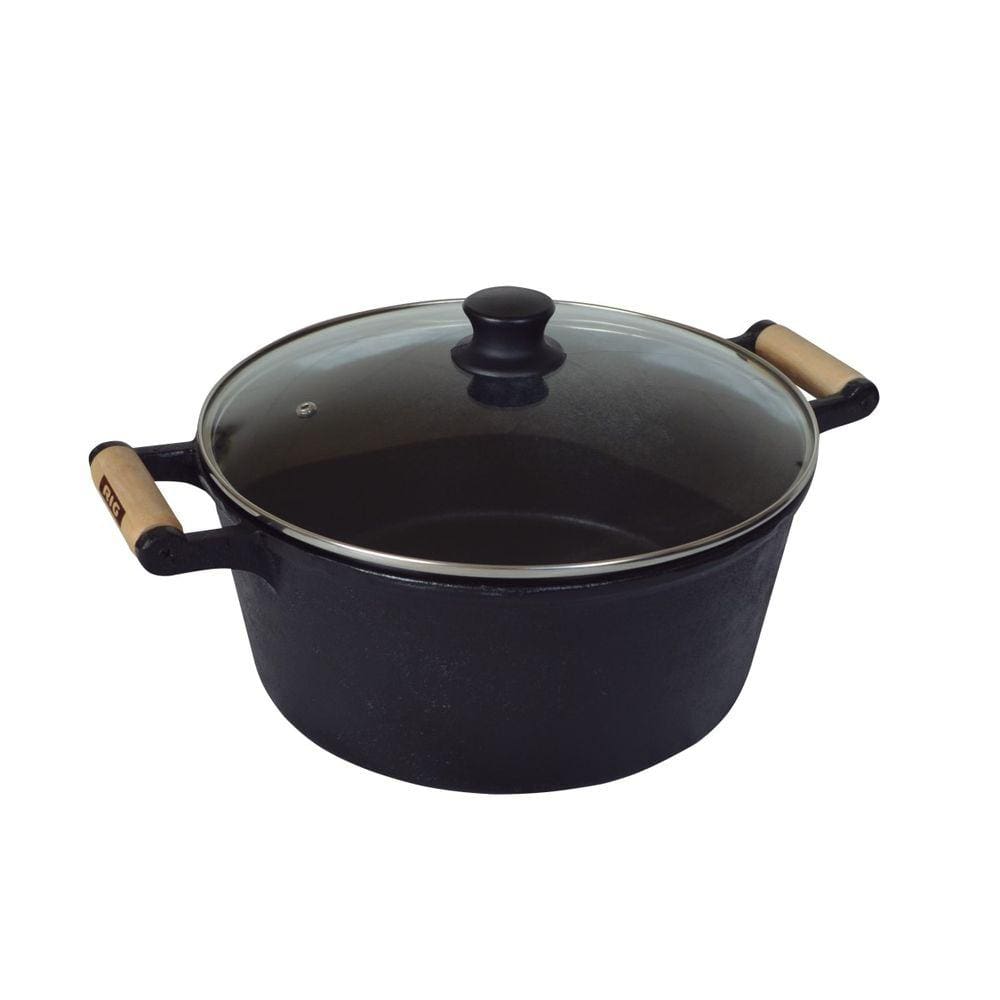 Caçarola de Ferro 2 Alças Com Tampa de Vidro - 7 Lt