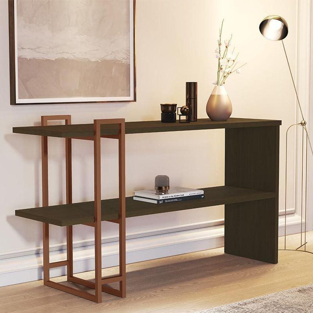 Aparador Sala De Estar Jb 4034 Pé Metal Canela Bronze